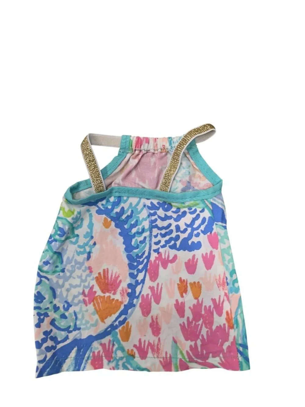Lilly Pulitzer american girl doll size Mermaid cove Print Sundress Gold Straps
